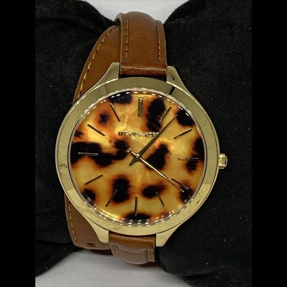 Michael Kors Slim Runway MK2327 Women's Brown Leather Analog Dial Watch UC624 - Picture 2 of 12